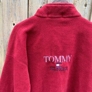Vintage Tommy Hilfiger Fleece Jacket Large Red